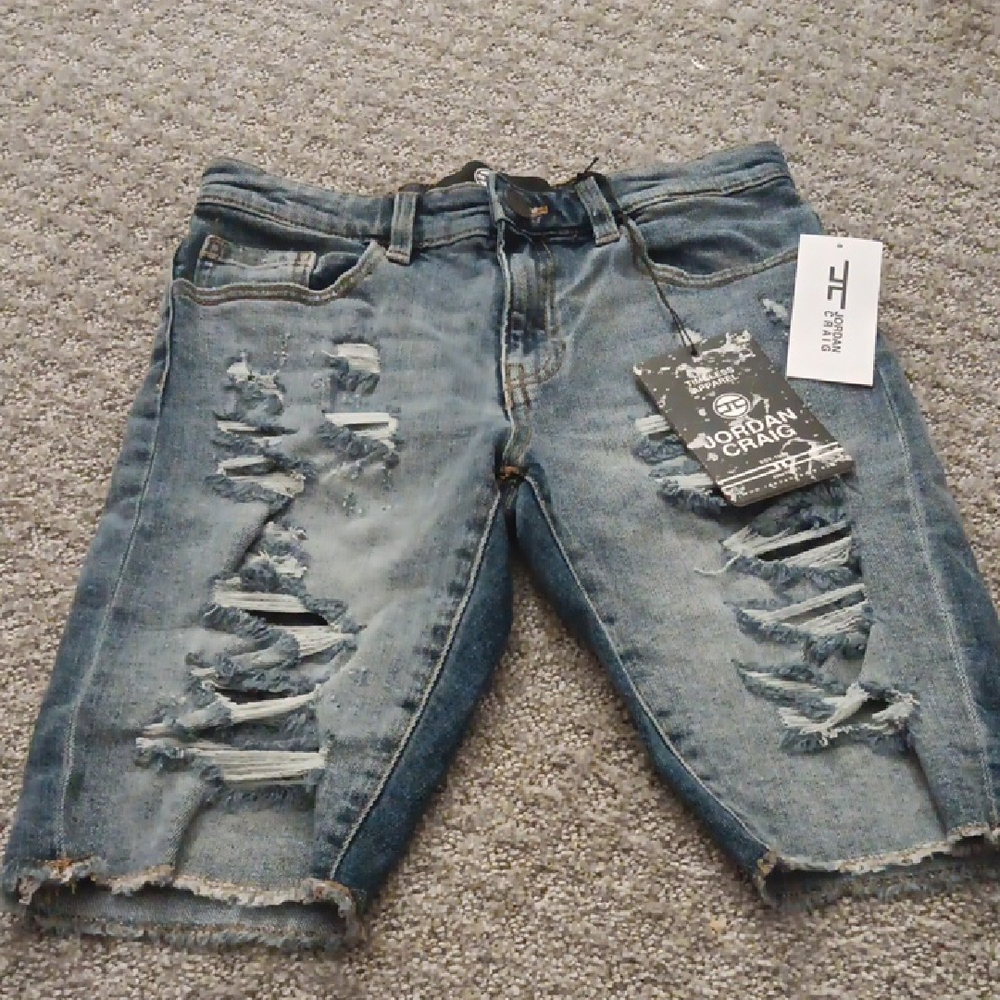 Jordan Craig Blue Ripped Denim Shorts
